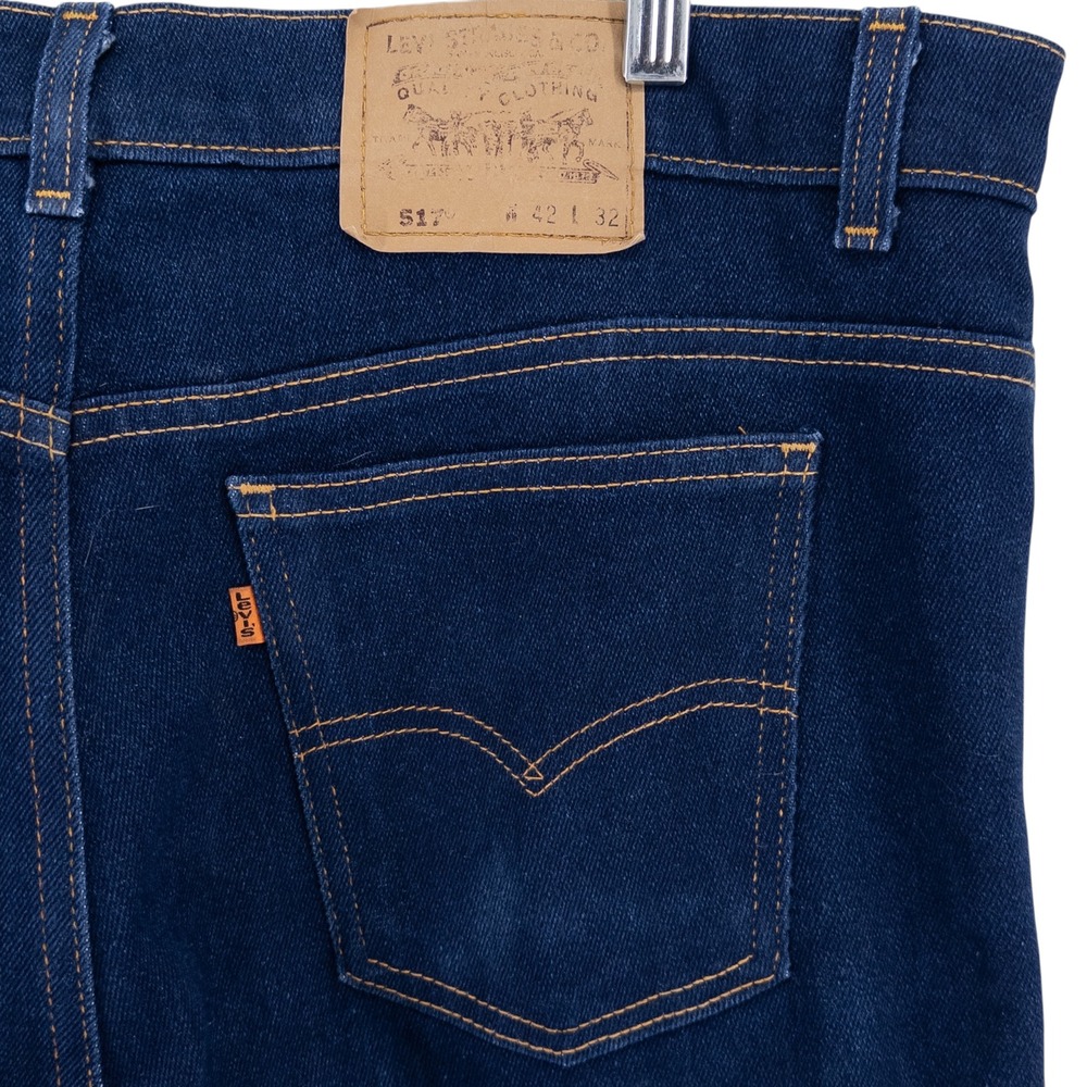 Vintage Levi's Jeans‎ Men's 42x32 Dark Blue 517 Denim Bootcut Orange Tab USA 90s - Picture 9 of 16